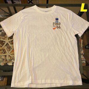 OLD NAVY MENS L FORD BRONCO EST 66 LOGO FLOUR WHITE CREW NECK T-SHIRT NWT